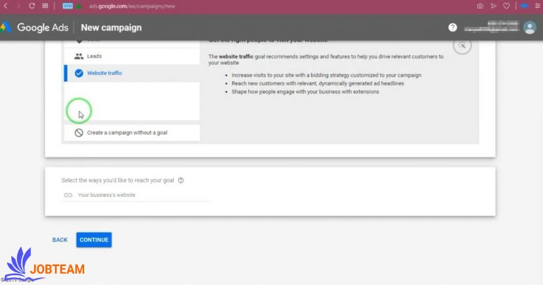 مرحله دوم ساخت کمپین گوگل ادز: ایجاد هدف مرحله دوم ساخت کمپین گوگل ادز: ایجاد هدف