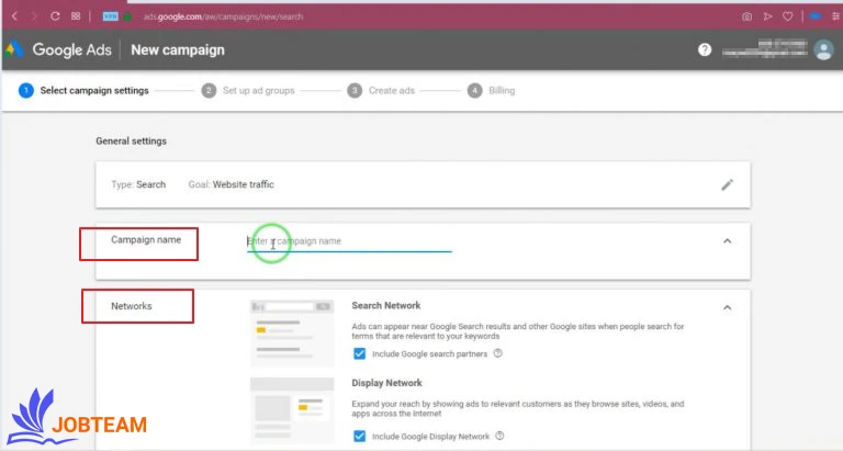 مرحله سوم ساخت کمپین گوگل ادز: تنظیمات کمپین مرحله سوم ساخت کمپین گوگل ادز: تنظیمات کمپین