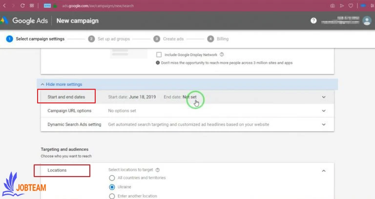 مرحله سوم ساخت کمپین گوگل ادز: ثبت مکان مرحله سوم ساخت کمپین گوگل ادز: ثبت مکان