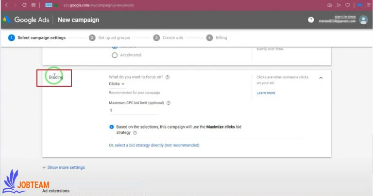 مرحله سوم ساخت کمپین گوگل ادز: بودجه روزانه مرحله سوم ساخت کمپین گوگل ادز: بودجه روزانه