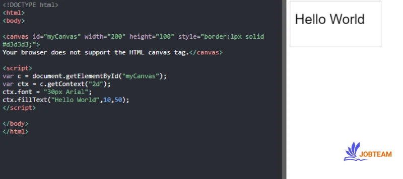 آموزش کانوس canvas در HTML برای رسم اشکال: رسم متن به وسیله canvas و جاوا اسکریپت