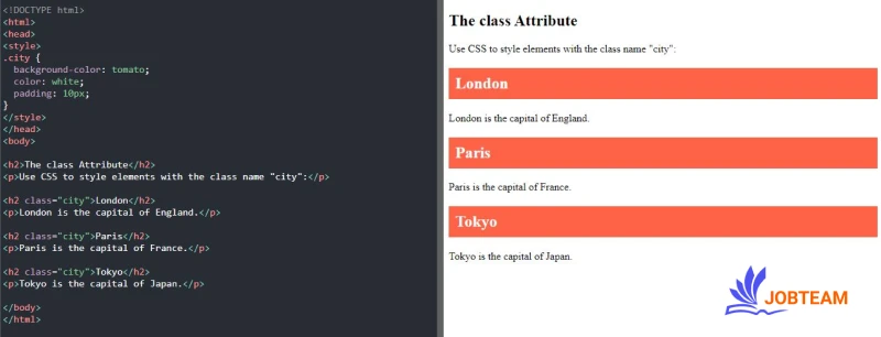 آموزش کلاس در HTML: قواعد (Syntax) کلاس (Class) در html