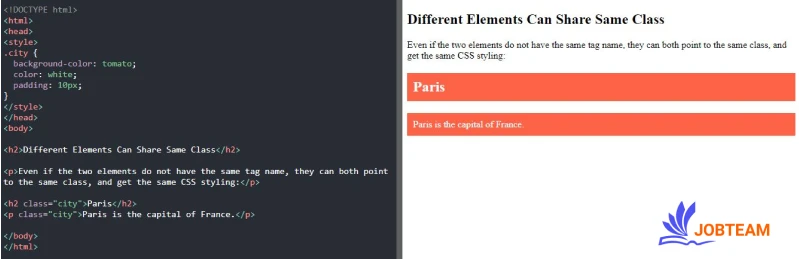آموزش کلاس در HTML: اشتراک کلاس (Class) بین چند عنصر در HTML