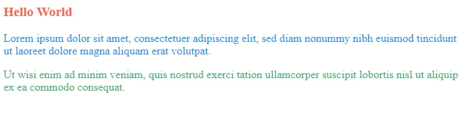 رنگ متن (text color) در html