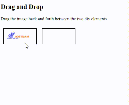 چگونگی کشیدن و رها کردن یک عنصر را بین دو عنصر div در html چگونگی کشیدن و رها کردن یک عنصر را بین دو عنصر div در html