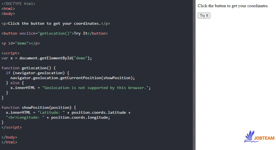 استفاده از موقعیت مکانی در HTML  استفاده از موقعیت مکانی در HTML طول و عرض موقعیت فعلی کاربر