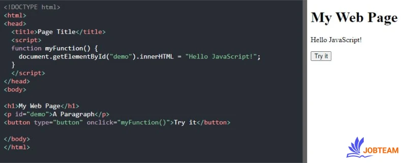 مثال از script در HTML بخش head مثال از script در HTML بخش head