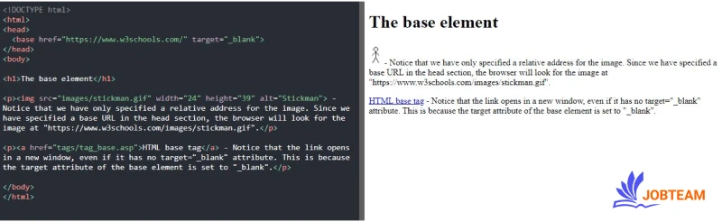 مثال تگ base در HTML مثال تگ base در HTML