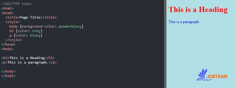 مثال از استایل یا style در بخش head مثال از استایل یا style در بخش head