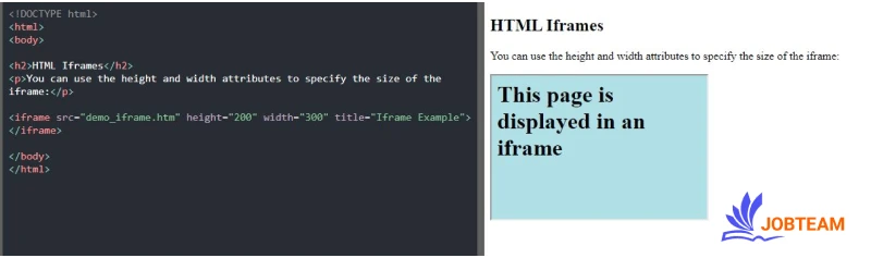 تنظیم عرض و ارتفاع تگ iframe در HTML تنظیم عرض و ارتفاع تگ iframe در HTML