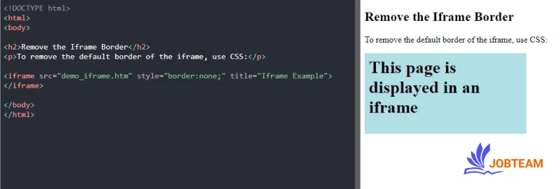 حذف border (حاشیه) در تگ iframe در HTML حذف border (حاشیه) در تگ iframe در HTML