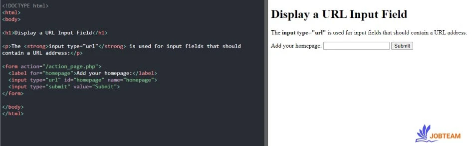مقدار url در ویژگی type برای اجبار به ورود آدرس اینترنتی مقدار url در ویژگی type برای اجبار به ورود آدرس اینترنتی