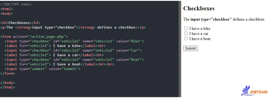 checkbox در html checkbox در html