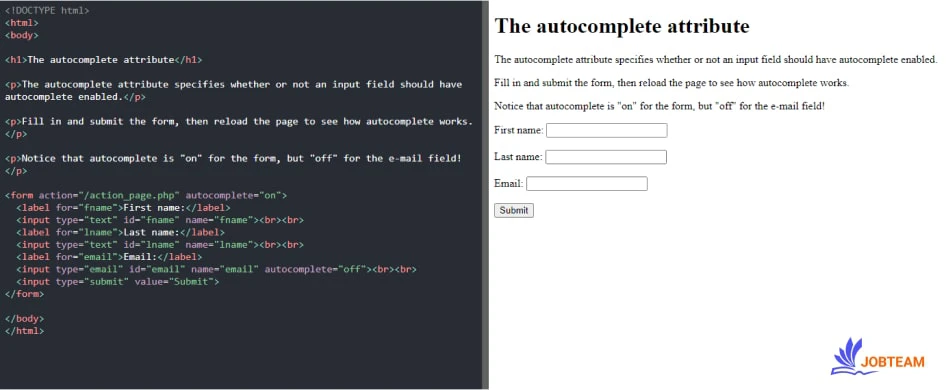 : ویژگی autocomplete در input در HTML فرم یا قسمت های ورودی به صورت خودکار تکمیل شوند یا خیر ویژگی های input در html : ویژگی autocomplete در input در HTML فرم یا قسمت های ورودی به صورت خودکار تکمیل شوند یا خیر
