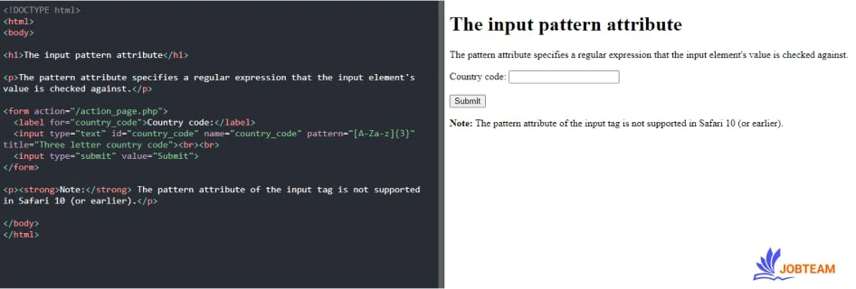 ویژگی pattern در عنصر input در HTML عبارت باقاعده و منظم ویژگی های input در html : ویژگی pattern در عنصر input در HTML عبارت باقاعده و منظم