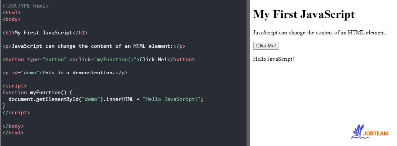 تغییر محتوای عناصر HTML با جاوااسکریپت تغییر محتوای عناصر HTML با جاوا اسکریپت
