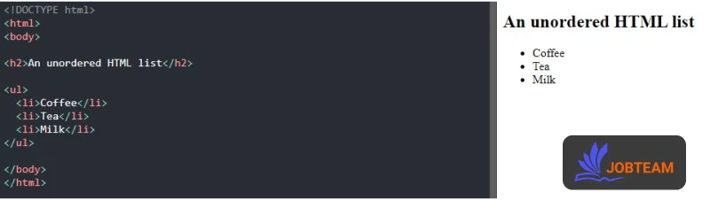 لیست های نامرتب (UL) در HTML