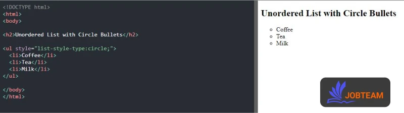 سبک های نشانه گر برای لیست های نامرتب (UL) در HTML