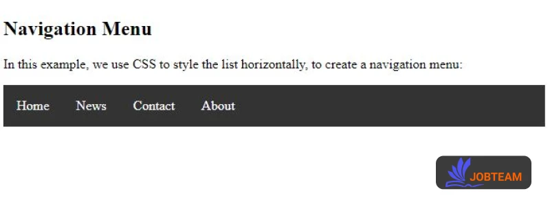 منوی ناوبری با لیست های نامرتب (UL) در HTML