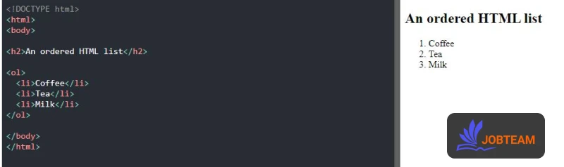 لیست های مرتب (OL) در HTML