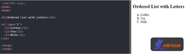 انواع شماره گذاری لیست های مرتب (OL) در HTML