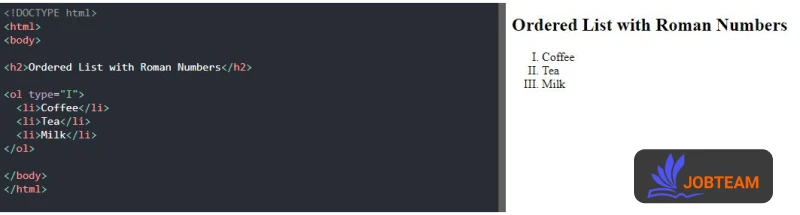 انواع شماره گذاری لیست های مرتب (OL) در HTML