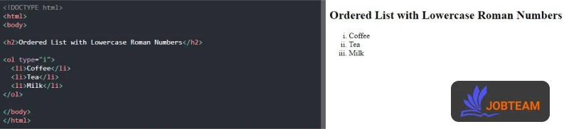 انواع شماره گذاری لیست های مرتب (OL) در HTML