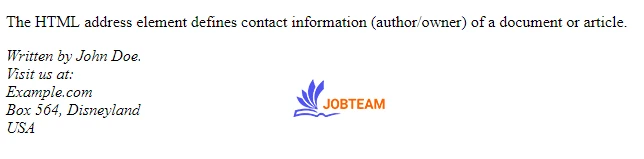 تگ آدرس <address> برای نمایش اطلاعات تماس تگ آدرس <address> برای نمایش اطلاعات تماس