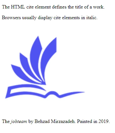 تگ <cite> برای عنوان کردن یک کار خلاقانه تگ <cite> برای عنوان کردن یک کار خلاقانه