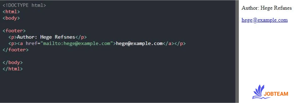 عنصر footer در HTML عنصر معنایی footer در HTML