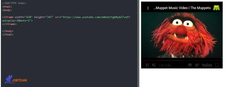 از autoplay و mute، برای پخش خودکار و بی صدای ویدیویتان از YouTube در HTML استفاده کنید از autoplay و mute، برای پخش خودکار و بی صدای ویدیویتان از YouTube در HTML استفاده کنید