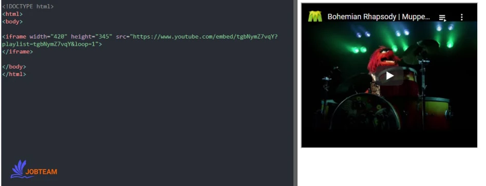 تکرار ویدئو در YouTube در HTML برای اینکه ویدیوی شما از یوتیوب در یک حلقه اجرای بی نهایت بیوفتد باید از ویژگی loop استفاده کنید در html
