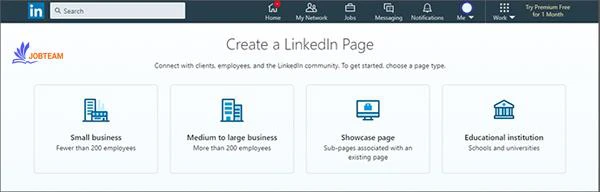 انتخاب نوع شرکت لینکدین انتخاب نوع شرکت لینکدین