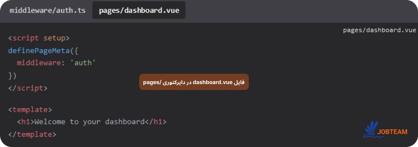 فایل dashboard.vue در دایرکتوری /pages فایل dashboard.vue در دایرکتوری /pages