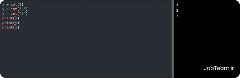 تابع تغییر نوع به عدد صحیح Int در پایتون