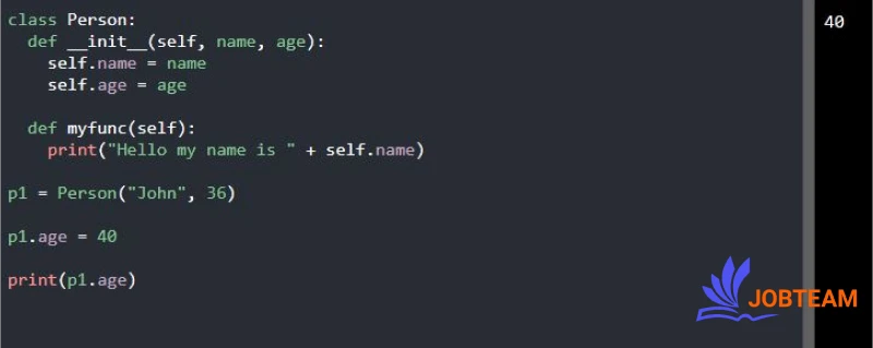تغییر خصوصیات Objects در پایتون (Python) تغییر خصوصیات Objects در پایتون (Python)