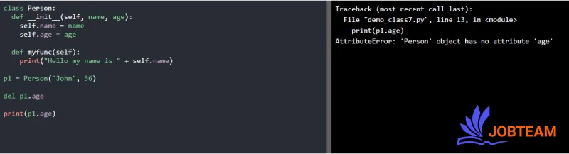 حذف ویژگی های یک Object در پایتون (Python) حذف ویژگی های یک Object در پایتون (Python)