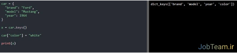 متد ()keys در پایتون (Python) متد ()keys برای دیکشنری در پایتون (Python)