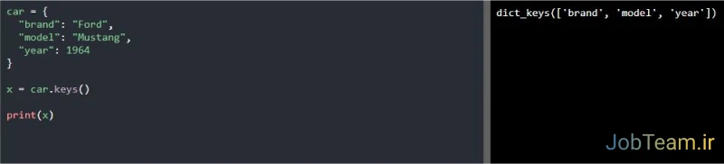 متد ()keys در پایتون (Python) متد ()keys برای دیکشنری در پایتون (Python)