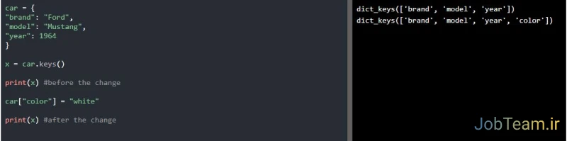 دریافت key ها در دیکشنری در پایتون (Python)