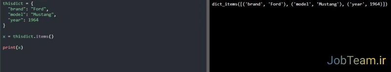 دریافت آیتم های دیکشنری در پایتون (Python)