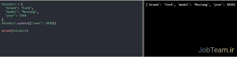 به روز رسانی (update) کردن آیتم های دیکشنری در پایتون (Python)