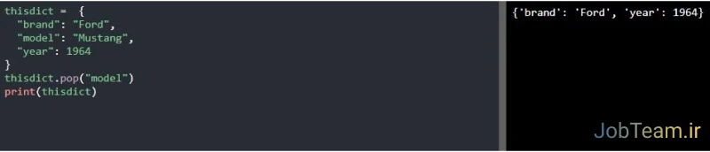 حذف آیتم های دیکشنری در پایتون (Python) با متد ()pop