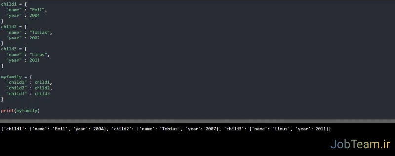 دیکشنری های تو در تو در پایتون (Python)