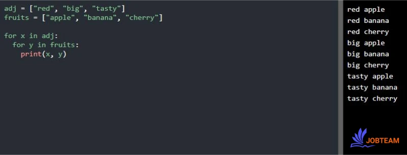 حلقه های تو در تو (nested loops) در پایتون (Python) حلقه های تو در تو (nested loops) در پایتون (Python)