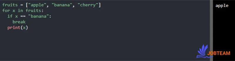 دستور break حلقه for در پایتون (Python) دستور break حلقه for در پایتون (Python)