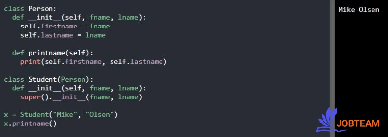 استفاده از تابع ()super در پایتون (Python) استفاده از تابع ()super در پایتون (Python)