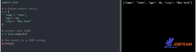 تبدیل از پایتون (Python) به JSON جیسون