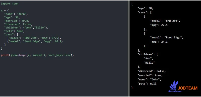 مرتب سازی خروجی JSON در پایتون (Python)