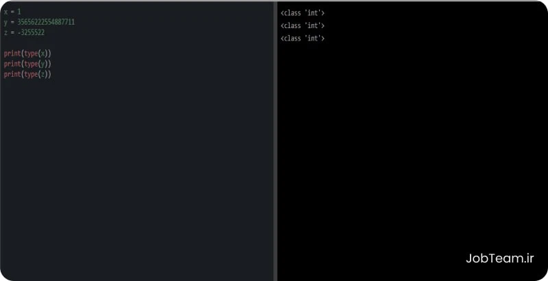 نوع عددی int در پایتون